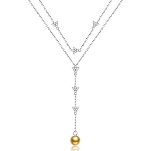 SILVERHOO Greek Design Pearl Necklace S925 Sterling Silver Fashion Woman Necklace for Girlfriend Romantic Anniversary Gift