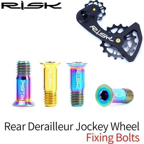 RISK M5x14.2mm Road Bike Cycling Bicycle Rear Derailleur Jockey Wheel Fixed Bolt Screw For Bike Pulley Lightweight Hollow