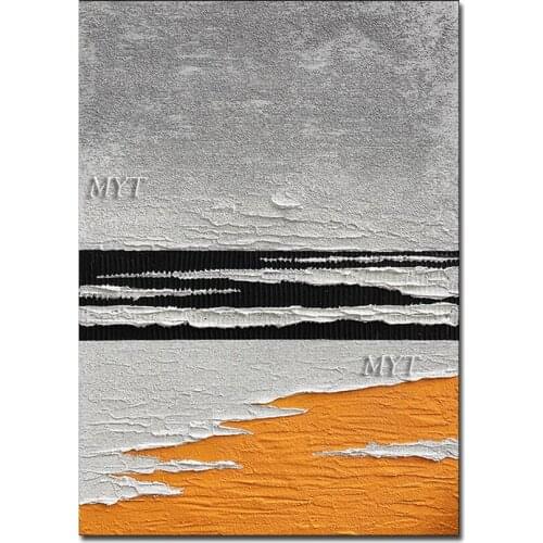 Handmade oil painting abstract orange white simple oil painting wall art picture home decoration hotel decorative painting