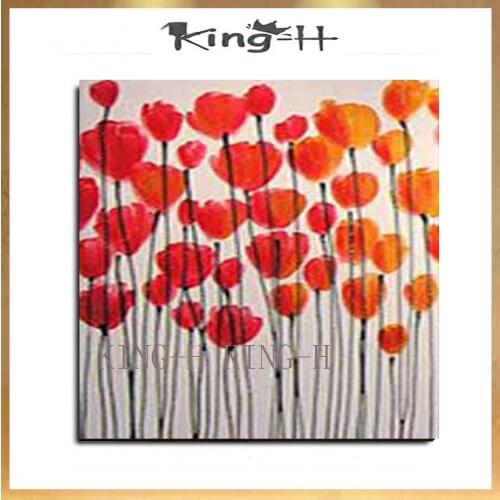 Hand-painted oil painting abstract pen flowers plant many modern color to decorate children room hall hotel office