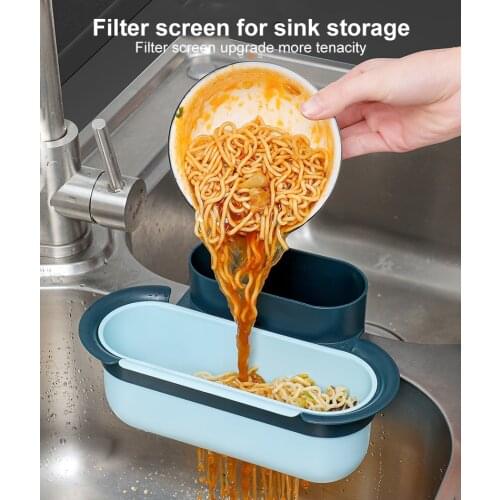 Sink Strainer Fruit Vegetable Drainer Basket Kitchen Waste Filter Sponge Rack Storage Kitchen Tools Sink Filter Drain Basket