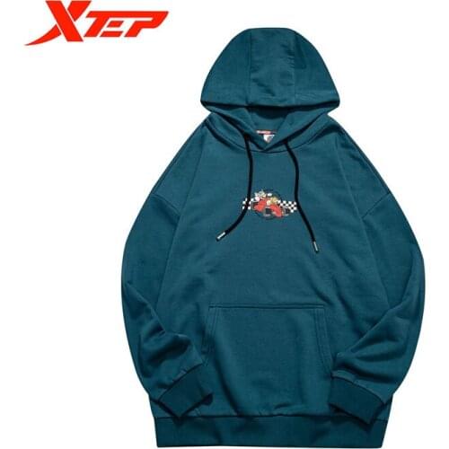 Xtep Sports Sweater Men Women 2021 New Long Sleeve Outdoor Hoodies Couple Casual Print Fashion Sweatshirt 879127930027