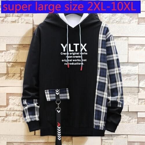 New Arrival Fashion Hihg Quality Super Large Man Loose Casual Hoodie Men Bust 10xl165cm Print Plus Size 2XL-6XL 7XL 8XL 9XL 10XL