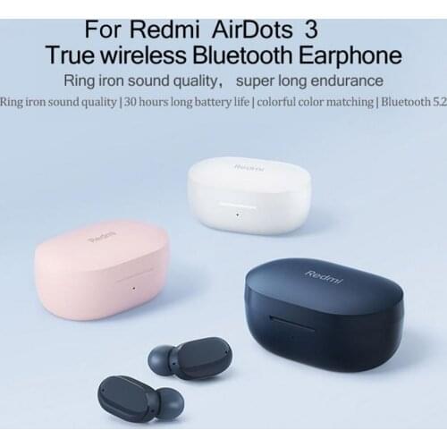 Original Xiaomi Redmi Airdots 3 TWS True Wireless Bluetooth 5.2 Earphone Stereo Touch Control Headset With Mic Handsfree Earbuds