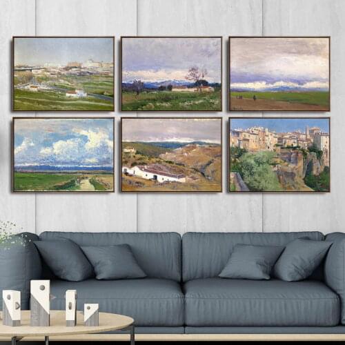 Home Decoration Art Wall Pictures Fro Living Room Poster Print Canvas Paintings Spanish Aureliano de Beruete Field