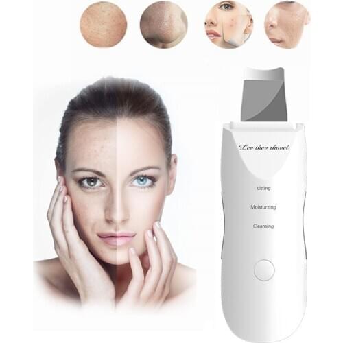 Ultrasonic Skin Scrubber Face Spatula Pores Cleanser Exfoliator Blackhead Remover Comedones Extractor for Facial Deep Cleansing