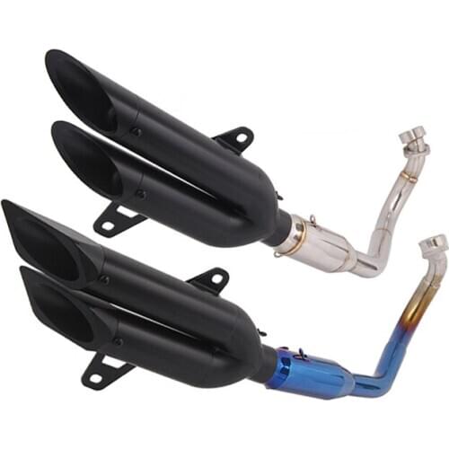For Honda FORZA 300 Motorcycle Exhaust Pipe Header Pipe Slip On 51mm Escape No DB Killer Dual-outlet for Forza 300 Slip On