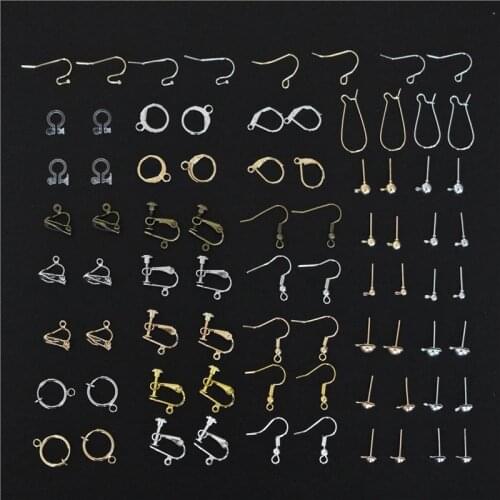50pcs Earrings Clasps Hooks Fittings DIY Jewelry Making Accessories DIY Earring Findings Earwire Jewelry for Women 32styles