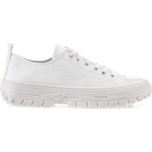 Womens Shoes White Sport Lace-Up Quality Made in Turkey Summer Season 2021 Scooter Linen HBCV000005JA8O