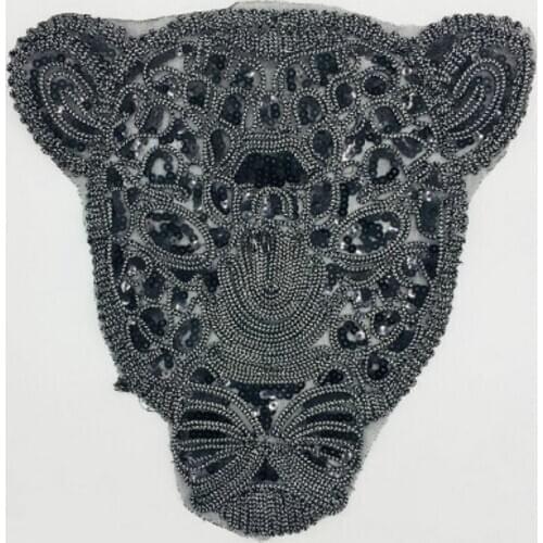 1PC T Shirt Women Patch Black Sequins Leopard Deal with It Biker Patches for Clothing Stickers 3d T-Shirt Mens Fast Delivery