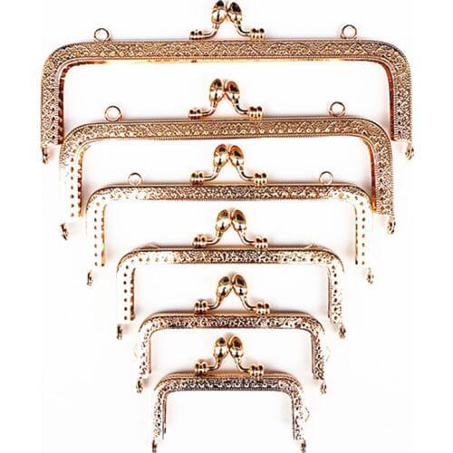 10Pcs Gold Plated Flower Convex Bud Heads Arch Metal Frame Kiss Clutch Clasp Handbag Coins Purse Bag Handle Accessories