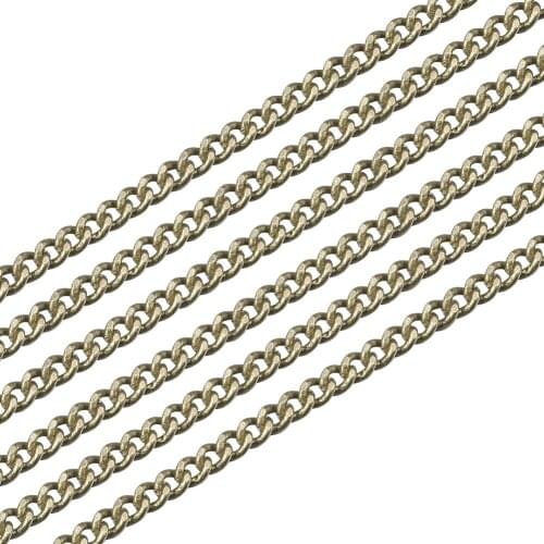2m/lot Jewelry Findings Brass Twist Chains Curb Chains Nickel Free Oval Antique Bronze Platinum For Jewelry Making 1.5x1x0.35mm