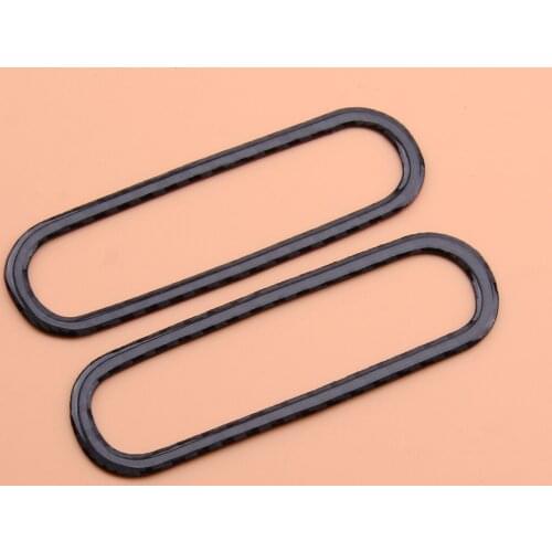 2pcs Black Real Carbon Fiber Door Air Vent Outlet Trim Frame Cover fit for Ford Mustang 2009 2010 2011 2012 2013