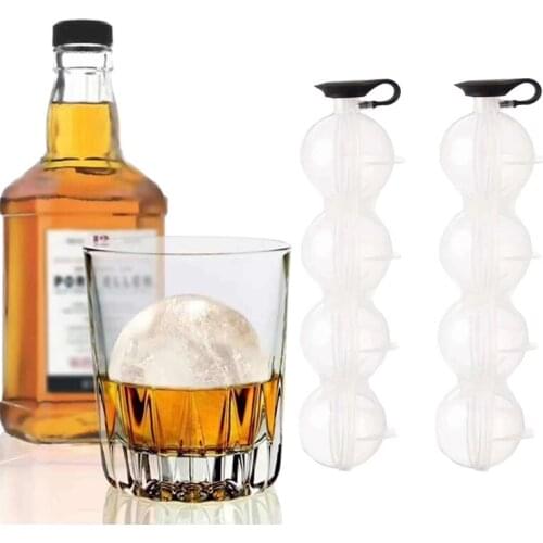 2Pcs 4 Hole Ice Hockey Silicone Mould 5.5cm Big Size Ball DIY Whiskey Wine Cocktail Ice Cube Maker Party Home Bar Kitchen Tool