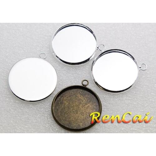 20pcs 10-25mm Round Bezel Cups With 1 Link Cabochon Base Blanks Settings Findings Bracelet Pendant Bags DIY Jewelry Making