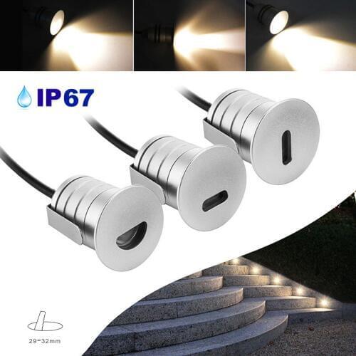 20pcs/lot 1W CREE LED Floor Decking Lights 12V 24V Underground Lamp IP67 Buried Light Exterior Spot Encastrable Terrace Lighting