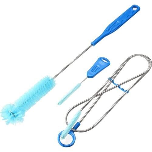 3 in 1 Portable Water Bag Hydration Cleaning Kit Tube Hose Sucker Brush Tool Set