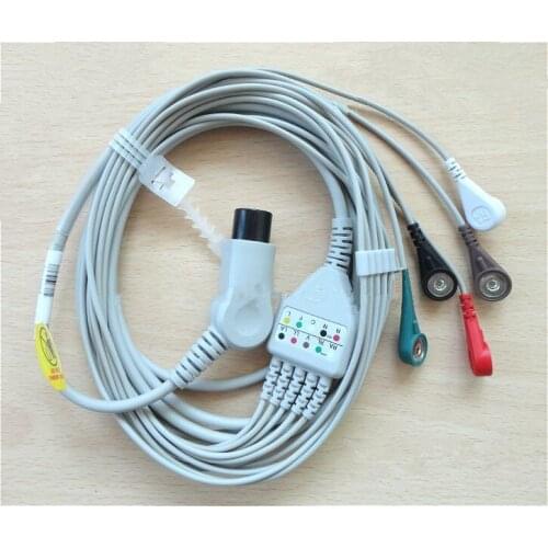 5-lead ECG lead wire cable compatible with Contec Maipu ChoiceMMed Zhonghengsheng ECG monitor
