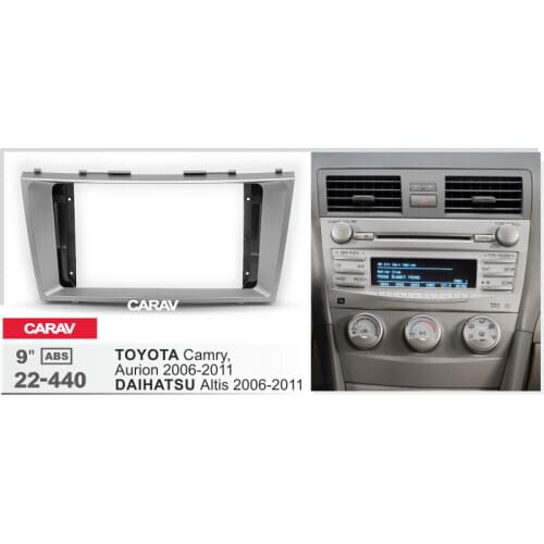 9" Car Stereo Fascia Dash Panel Compatible for TOYOTA Camry, Aurion 2006-2011 / DAIHATSU Altis 2006-2011 22-440