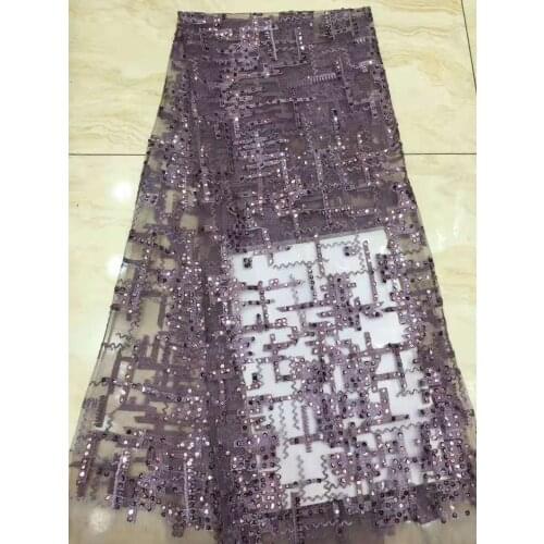 African fabric dress sequined lace, embroidered lace dress Nigeria fabric, the latest party sequined lace fabric FJ34061