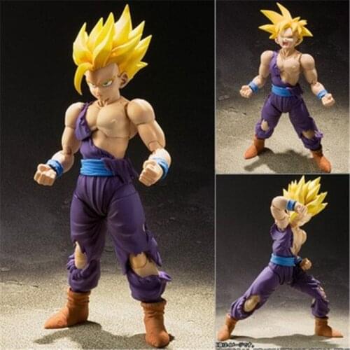 Anime SHF Dragon Ball Z Gohan Super Saiyan Battle Damage Actionable Model Decoration Toy Gift