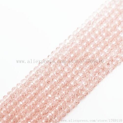 Isywaka Pink Color 1800pcs 2mm Rondelle Austria faceted Crystal Glass Beads Loose Spacer Round Bead for Jewelry Making