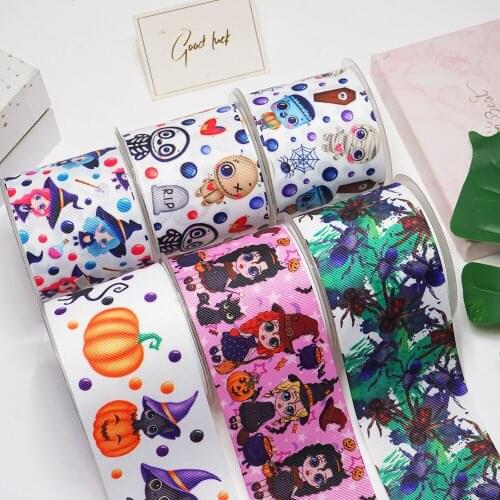 Free shipping 2021 new arrival 50yards cartoon printed grosgrain ribbons55528