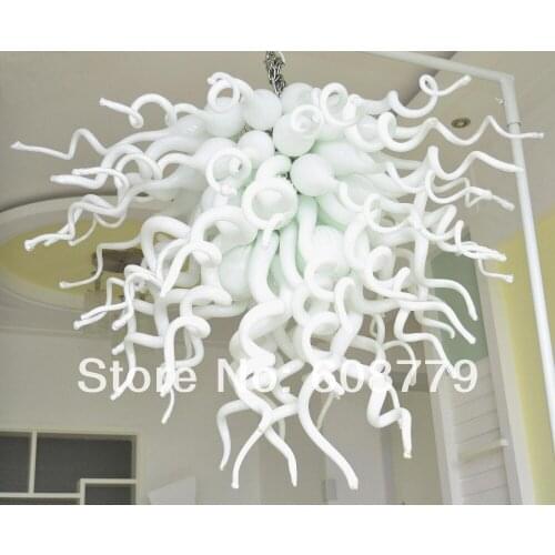Free Shipping Bedroom Hand Blown Art Glass Antique Chandelier In White
