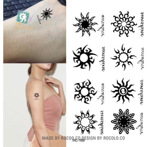 Body Art waterproof temporary tattoos for men and women Sex black swirl marks design small tattoo sticker Wholesale HC1169