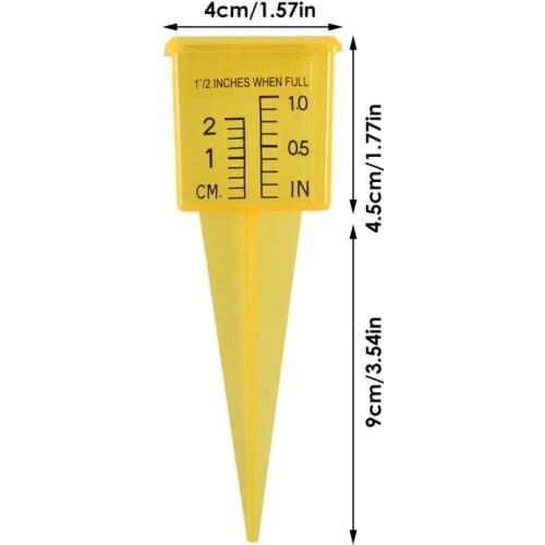 10PCS 1.5" Rain Gauge Bright Yellow Wide Mouth Outdoor Water Measuring Tool For Garden Water Ground Flower Pot Dropirration