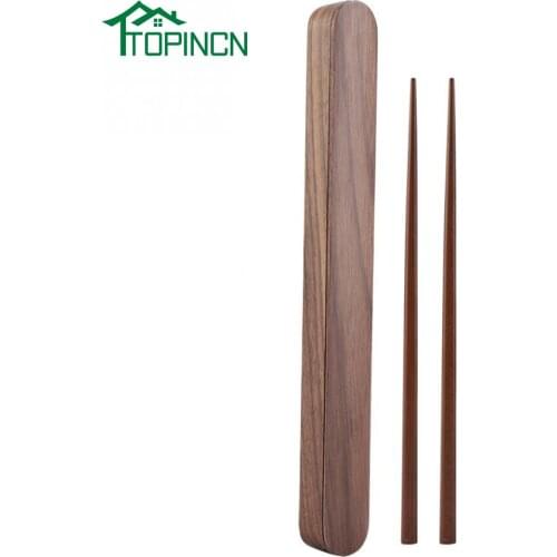 Black Walnut Wooden Chopstick Box Set Non-slip Chopstick Storage Case Portable Travel Chopstick Case Sushi Chopsticks Box