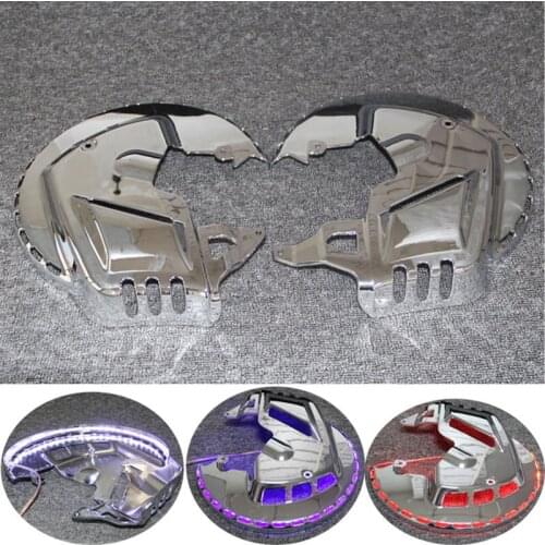 For Honda GOLDWING GL1800 2001-2014 F6B 2013-2015 3 Colors Chrome Motorbike Brake Rotor Covers LED Ring Of Fire Red White Blue