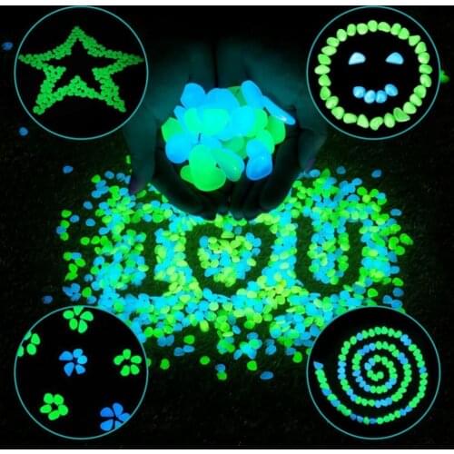 25pcs Garden Decor Pebbles Glow Stones Glow in the Dark Rocks for Walkways Garden Path Patio Lawn Yard Luminous Stone #PT20001