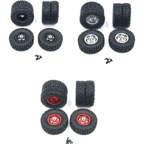 Double Wheel Metal Wheel Rim with Rubber Tire Tyre for WPL B14 B24 Q61 4X4 4WD 1/16 RC Truck Upgrade Parts