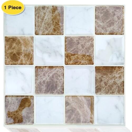 Erzaa 10x10 Inch Self Adhesive Peel and Stick Backsplash Waterproof Anti Mold Tile for Kitchen