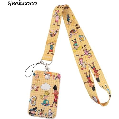 J2038 Cartoon Card Holders Case Phone Key Badge Camera USB Holders Neck Rope Lanyard with Keyring