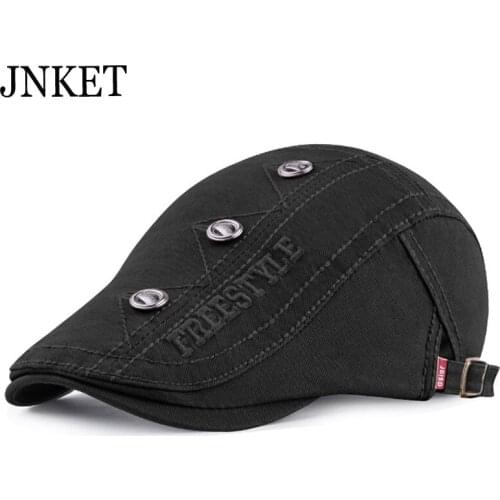 JNKET Embroidery Beret Hat Men Women‘s Peaked Cap Flat Caps Outdoor Travel Sunhat Duckbill Cap Cotton Cap Adjustable Size