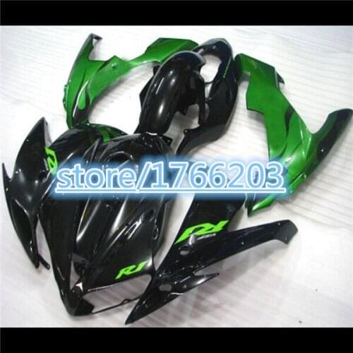 ABS Fairing Set for black green YZFR1 2004 2006 04-06 YZF1000 04 06 R1 05 YZF R1 04 06 YZF1000 2004 2005 2006 Plastic Kit
