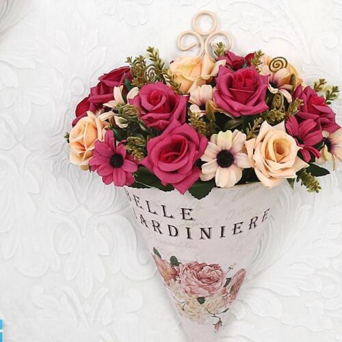 Beautiful Rose Artificial Flowers Silk Royal Nobility Decoration Fake Flowers Bouquet Wedding Home Decor DIY Craft Faux Flowers