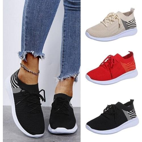 Large Size Mesh Sneakers Womens Shoes Breathable Fly Woven Mesh Shoes Running Shoes Spring, Summer And Autumn