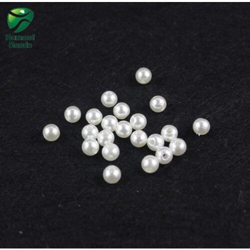 Round Pearl White Color 4 5 6 7mm Imitation Pearl Plastic Spacer Beads Wholesale for Jewelry Making Approx 500pcs/lot OMBA1000