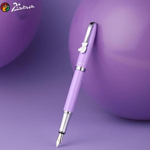Pimio Picasso 922 Metal Fountain Pen Purple Teddy Series Iridium Fine Nib Writing Pen For Business Office School Supplies