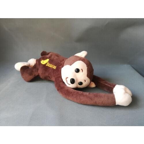 Cute brown monkey plush toy prone monkey with long arms about 38cm soft doll kids toy birthday gift h2024