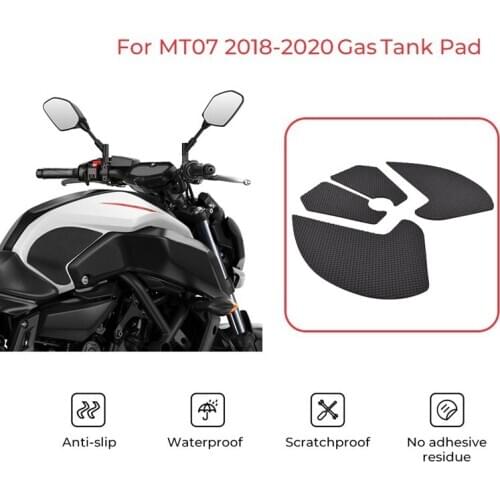 Motorcycle Tank Traction Pad Grips Rubber Gas Tank Decals Knee Protector for Yamaha MT-07 FZ-07 FZ07 MT07 2018 2019 2020