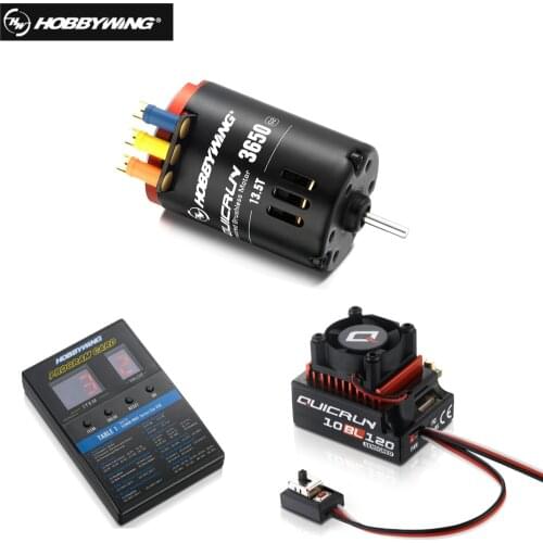 HobbyWing QuicRun 3650 Sensored Brushless G2 with QuicRun 10BL120 120A Sensored+LED Program Box General combo for RC 1/10 Car