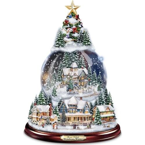Christmas Tree Rotating Sculpture Train Stickers Paste Window Paste Stickers Pegatinas Paredes Christmas Decorations For Home