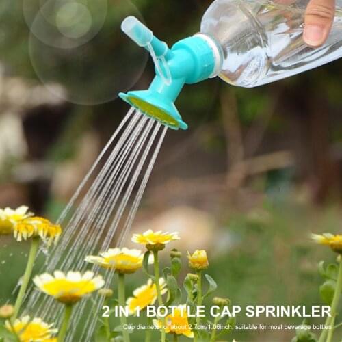 2 in 1 Bottle Cap Sprinkler Drip Watering Spout Garden Irrigation Nozzle Bonsai Watering Can Nozzle for Seedlings Plant Watering
