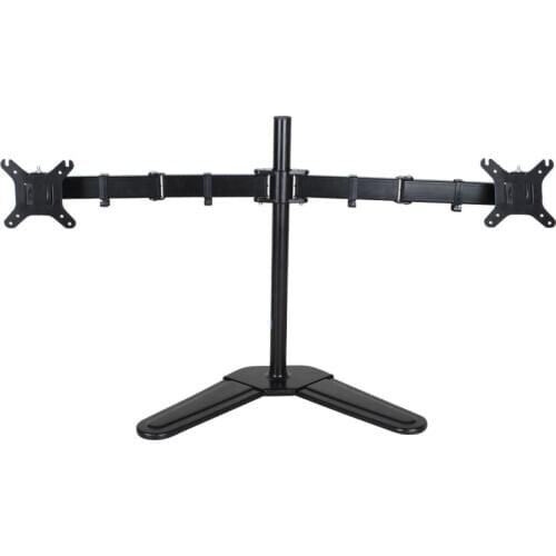 10-32" Full Dual Monitor Desktop Stand Double Arms 360degree Monitor Mount Rotate Computer Screen Adjustable Table Holder DZ18