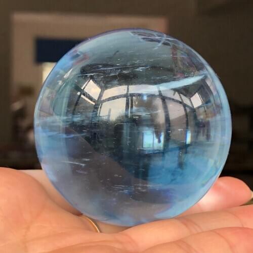 Natural Blue Melting Stone Crystal Sphere Great For Meditation Home Decoration Chakra Reiki Stone