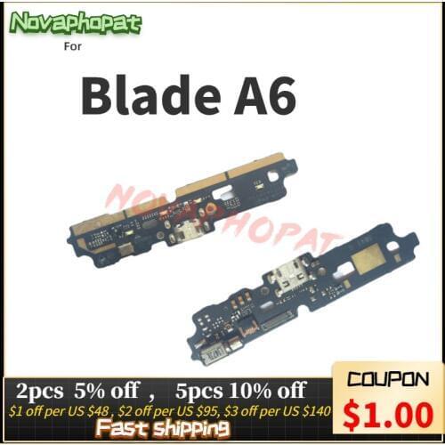 Novaphopat For ZTE Blade A6 USB Dock Charging Charger Port Connect Connector Flex Cable Mic Microphone Board +tracking